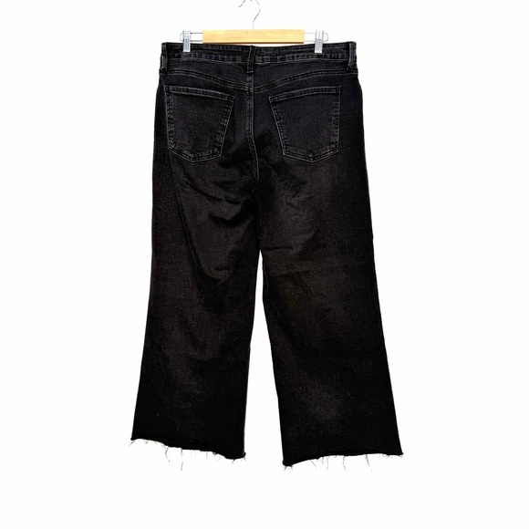 Kut from the Kloth Meg Embellished Raw Hem High Waist Ankle Wide Leg Jeans 10 - Picture 2 of 8